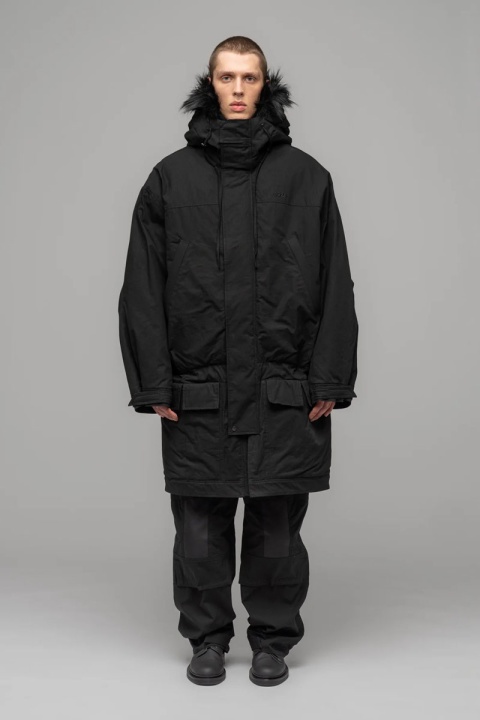 032C "Osl2ber" Dropped Waist Parka - Black