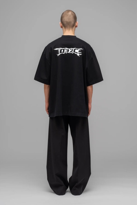 032C "Nerve Shatter" Oversized Tee - Washed Black