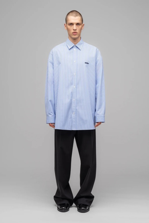 032C "Office" Oversized Shirt - Blue Banker Stripe