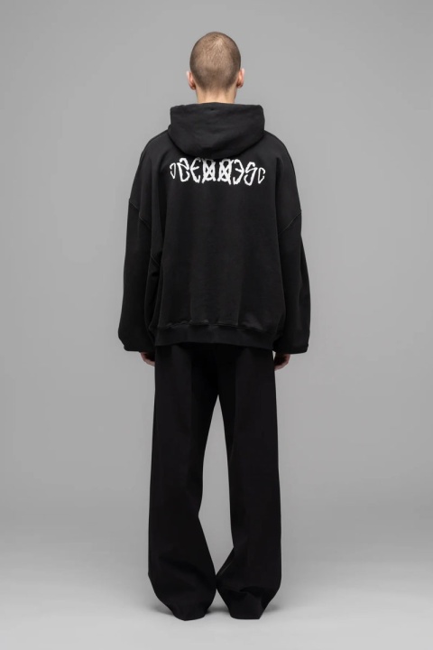 032C "SOS" Bubble Hoodie - Faded Black