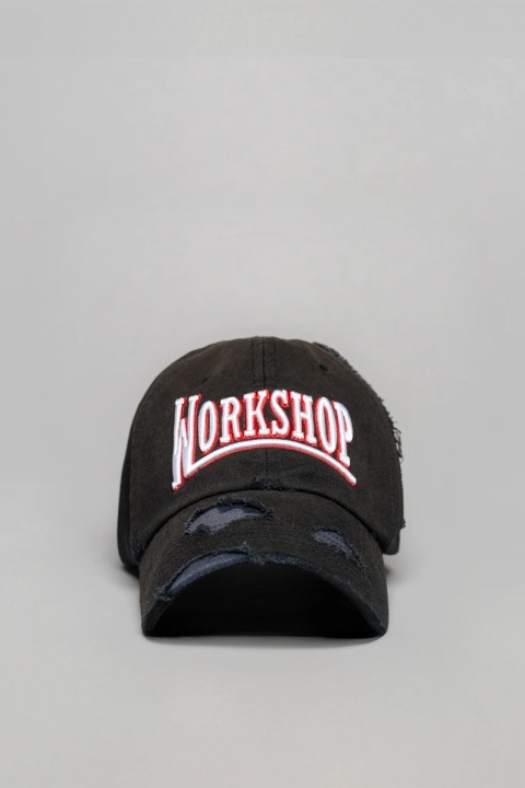 032C "Victor" Distressed Cap - Black/Dark Blue
