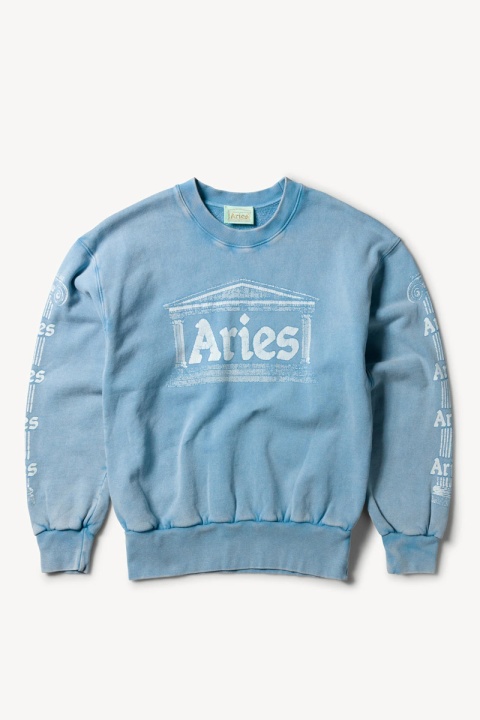 Aries Aged Ancient Column Sweat - Pale Blue