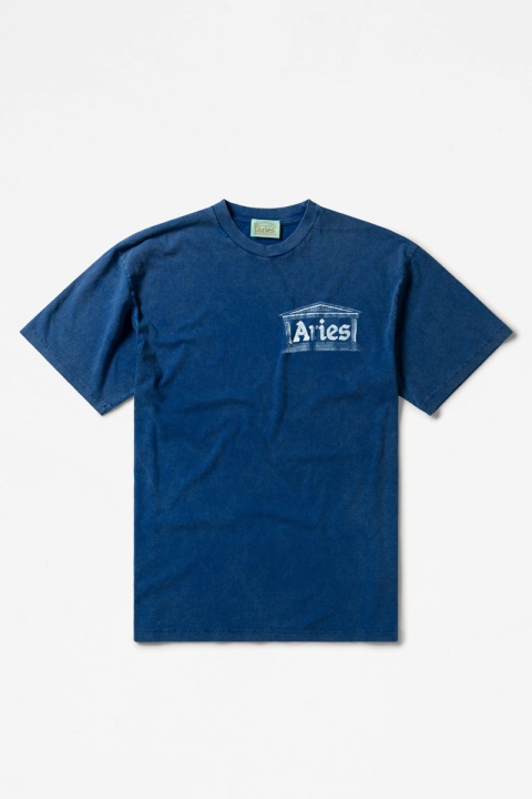 Aries Aged Ancient Temple Tee - Blue