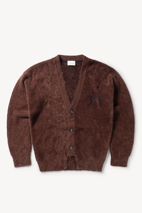 Aries Oversized Chenille Knit Cardigan - Brown