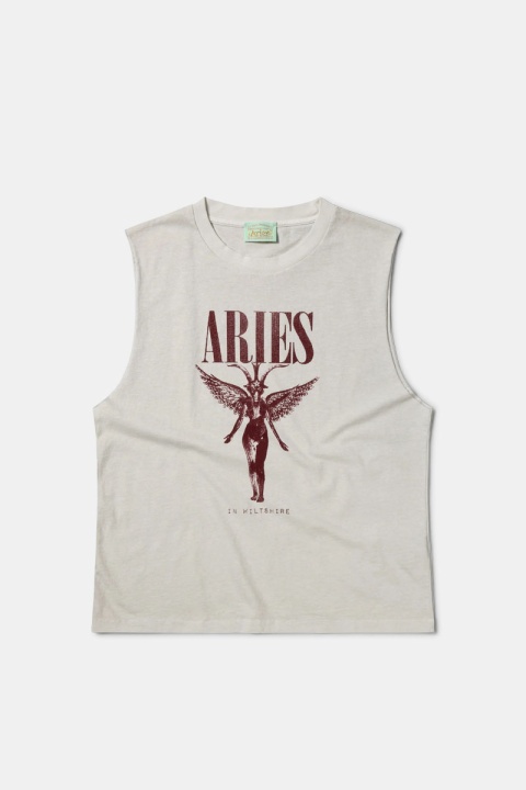 Aries Faded Nirvana Muscle Vest - Off White
