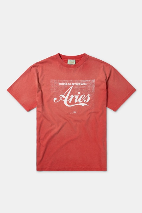 Aries Sunbleached Cola Tee - Red
