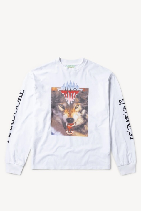 Aries Wolf LS Tee - White