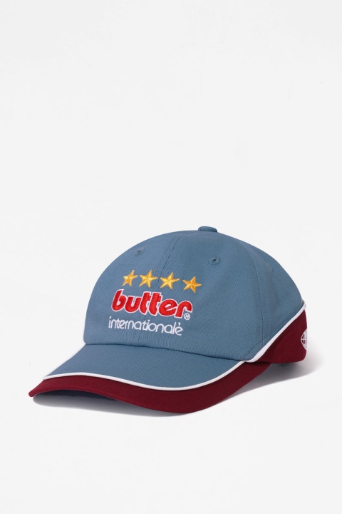 Butter Goods Internationale 6 Panel Cap - Slate/Ruby