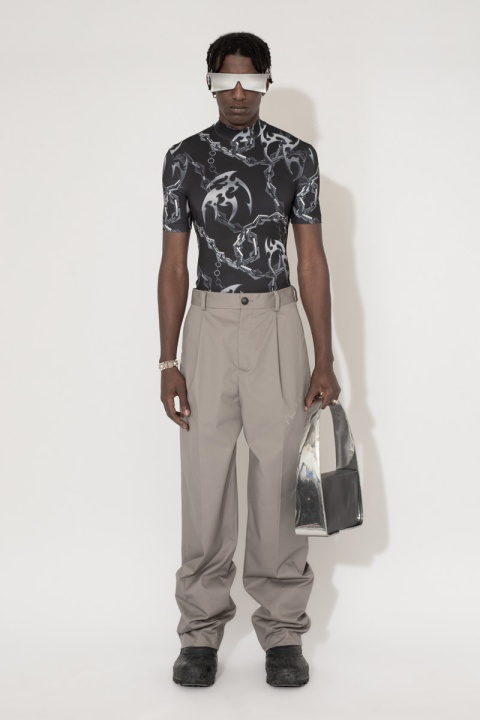 Han Kjobenhavn Chain Tribal Stretch Turtleneck - Silver