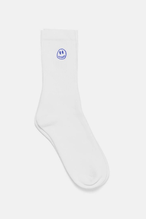 Civilist Mono Smiler Socks - White/Royal