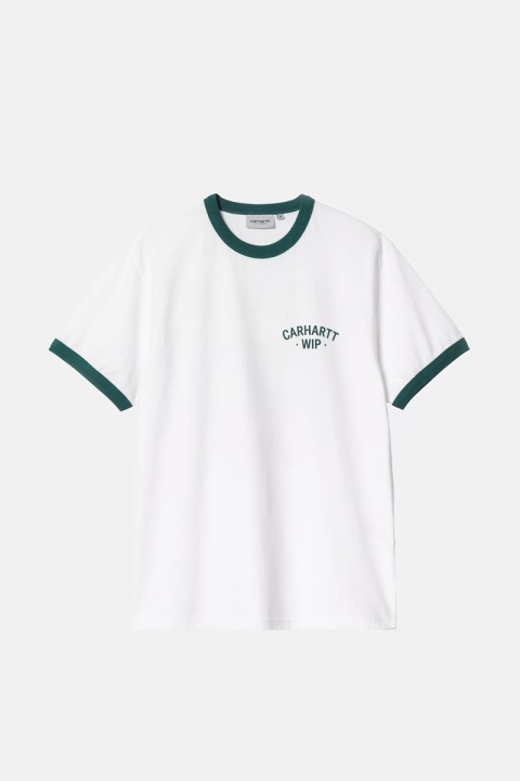 Carhartt WIP 89 Ringer Tee - White/Rainforest