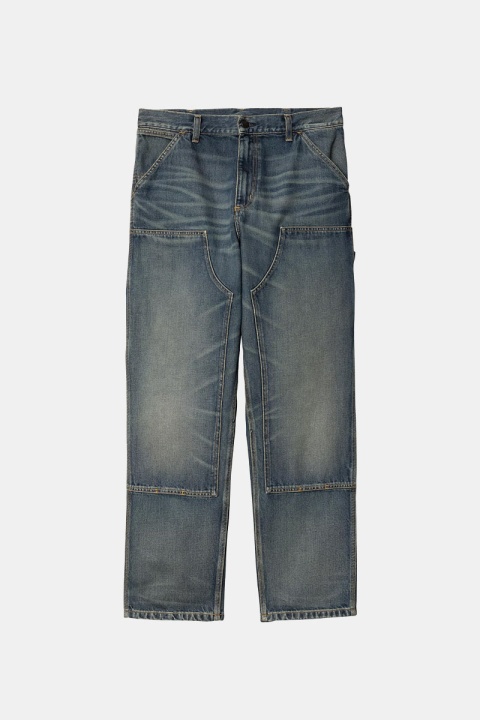 Carhartt WIP Double Knee Pant - Blue Worn Used Wash