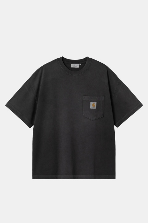 Carhartt WIP Hudson Pocket Tee - Black Chalk Wash