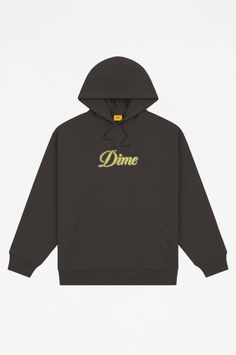 Dime Pixel Cursive Hoodie - Vintage Black