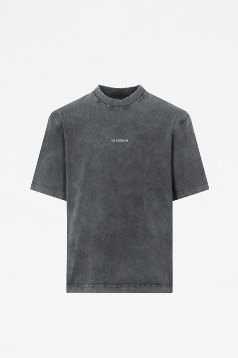 Han Kjobenhavn Distressed Logo Tee - Distressed Dark Grey