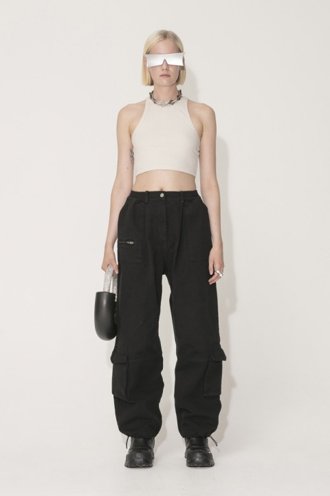 Han Kjobenhavn Ribbed Cropped Racer Top - Light Sand