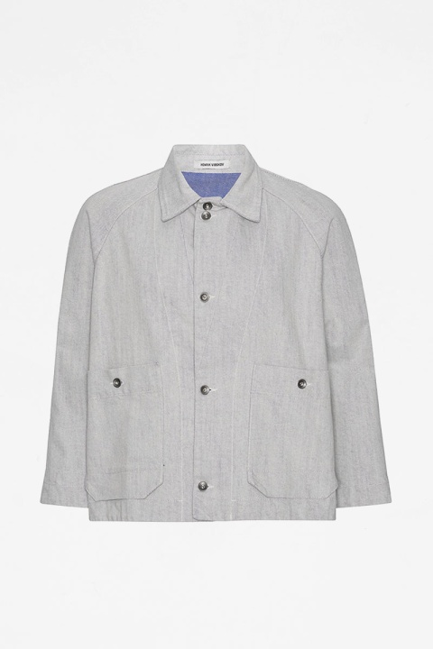 Henrik Vibskov Delivery Jacket - White Blue Twill