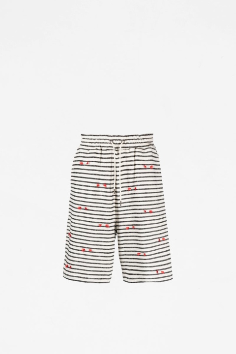 Henrik Vibskov Fringy Sweat Shorts - Black White Stripes