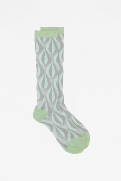Henrik Vibskov Onion Femme Socks - Green Grey Bubbles