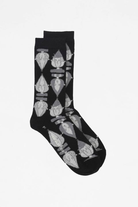 Henrik Vibskov Onion Head Femme Socks - Black White Head