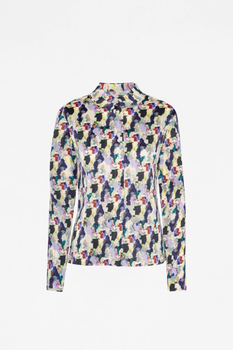 Henrik Vibskov Remember Plisse Shirt - Light Flowery Clouds