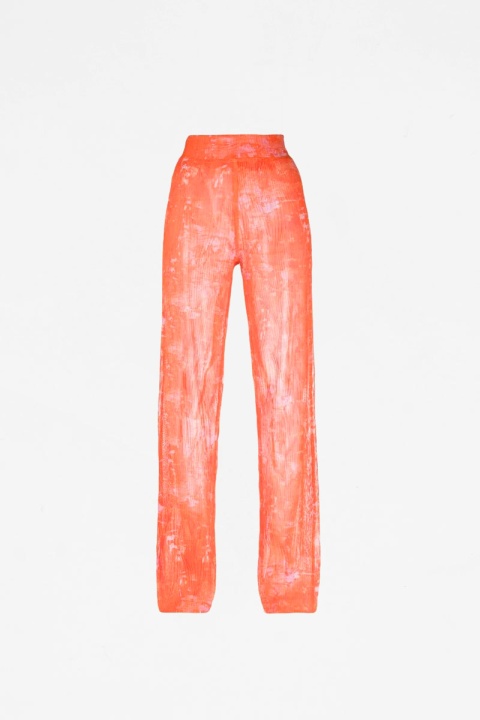 Henrik Vibskov Sway Mesh Plissé Pants - Orange Riddle