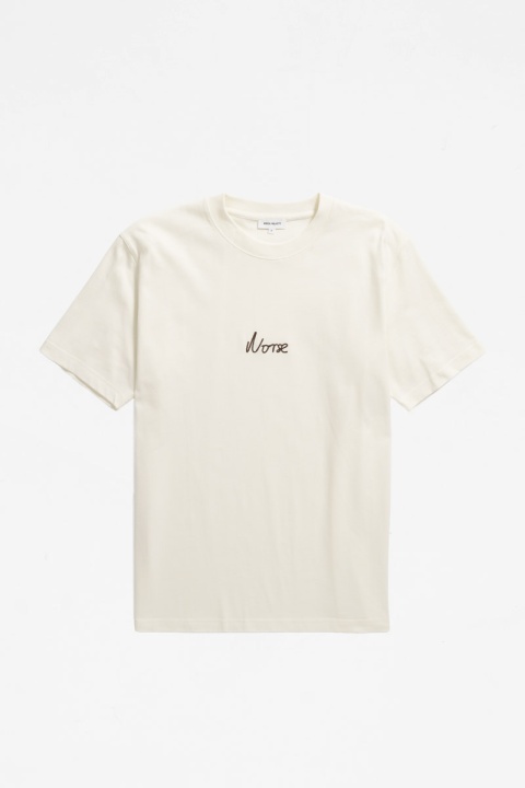 Norse Projects Johannes Organic Chain Stitch Logo Tee - Ecru