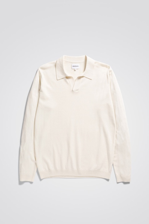 Norse Projects Leif Cotton Linen LS Polo - Kit White