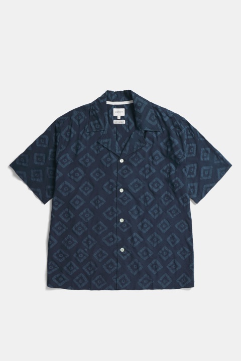 Norse Projects Mads Batik Shirt - Dark Navy