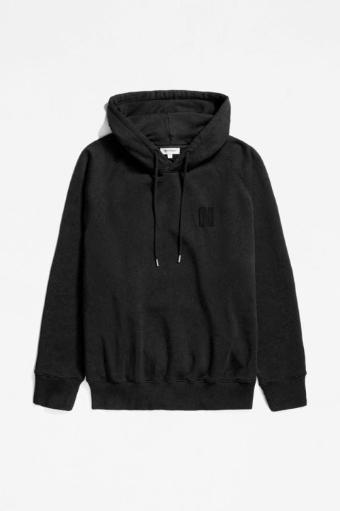 Norse Projects Marten Relaxed Organic Raglan N Patch Hoodie - Black