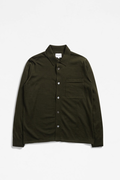 Norse Projects Rollo Tech Merino Shirt - Army Green