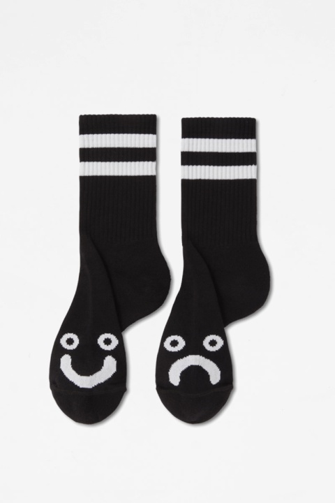 Polar Skate Co. Happy Sad Rib Socks - Black