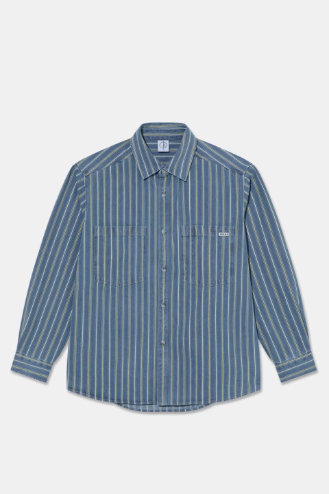 Polar Skate Co. Mike Denim Shirt - Blue/Yellow