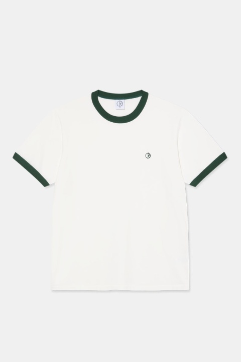 Polar Skate Co. Ringer Tee - Cloud White/Dark Green