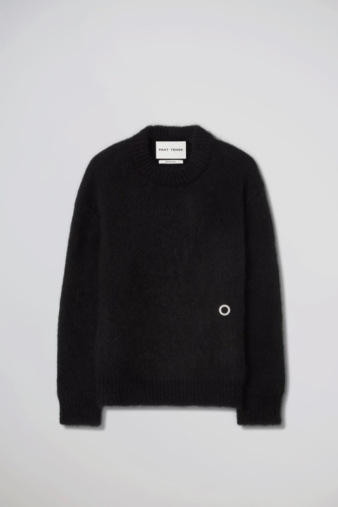 Past Tense Brushed Crewneck Knit - Black