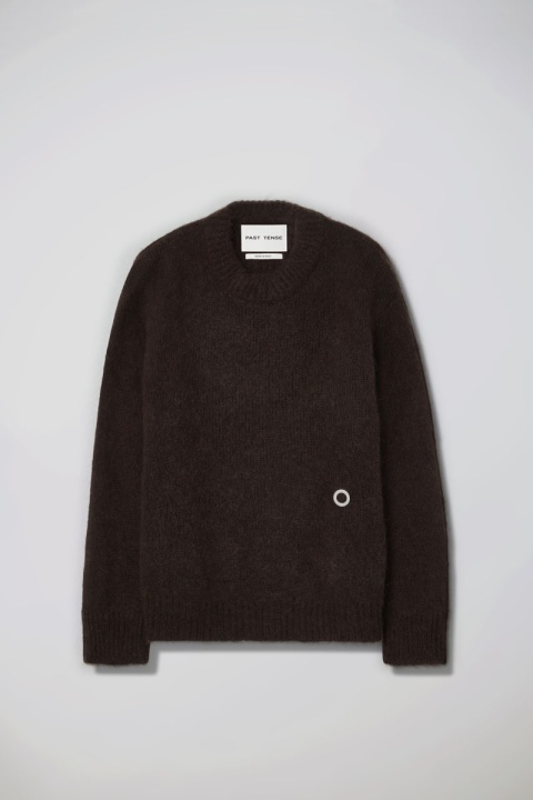 Past Tense Brushed Crewneck Knit - Taupe