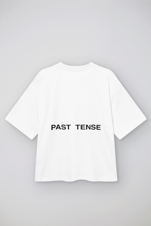 Past Tense Oversized Logo Mock Neck Tee - Off White