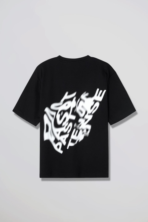 Past Tense Warped Logo Crewneck Tee - Black