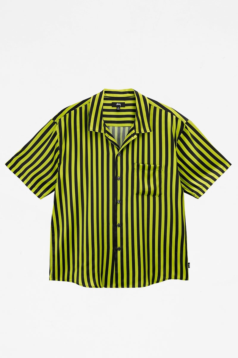 Stussy Striped Silk Shirt - Black