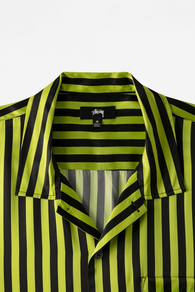 Stussy Striped Silk Shirt - Black