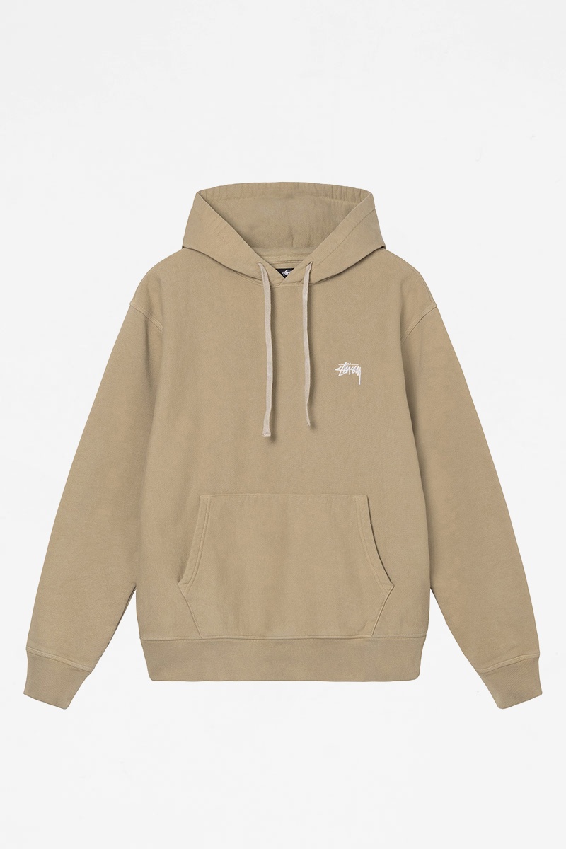 Stussy Overdyed Stock Logo Hoodie - Khaki