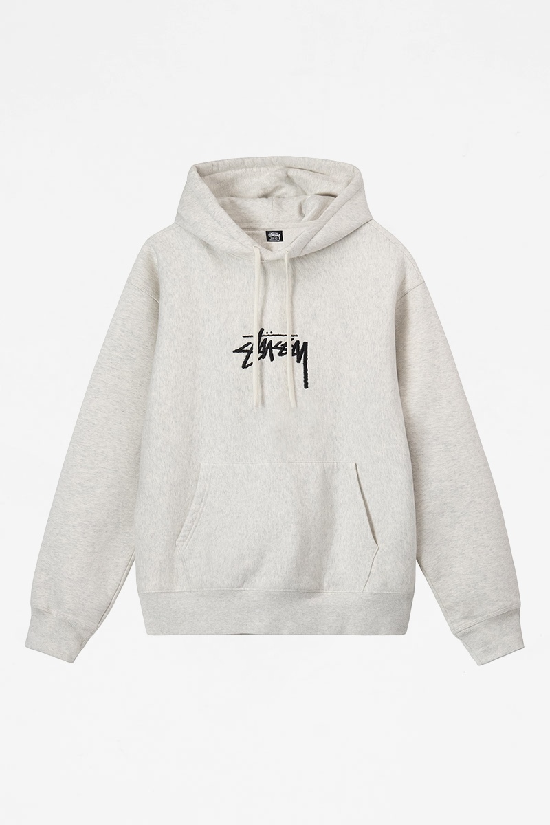 Stussy Stock Applique Hoodie - Ash Heather
