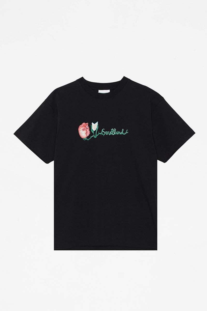 Soulland Flower Logo Tee - Black