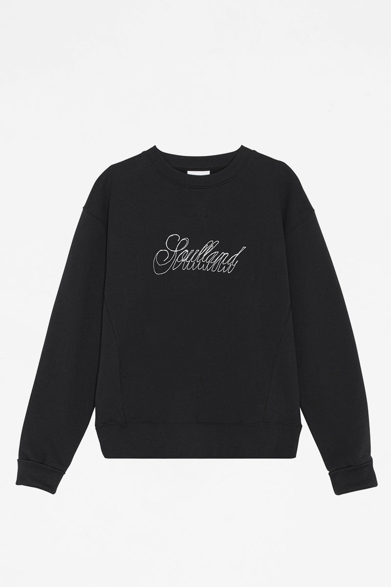 Soulland Hand Drawn Logo Sweatshirt - Black