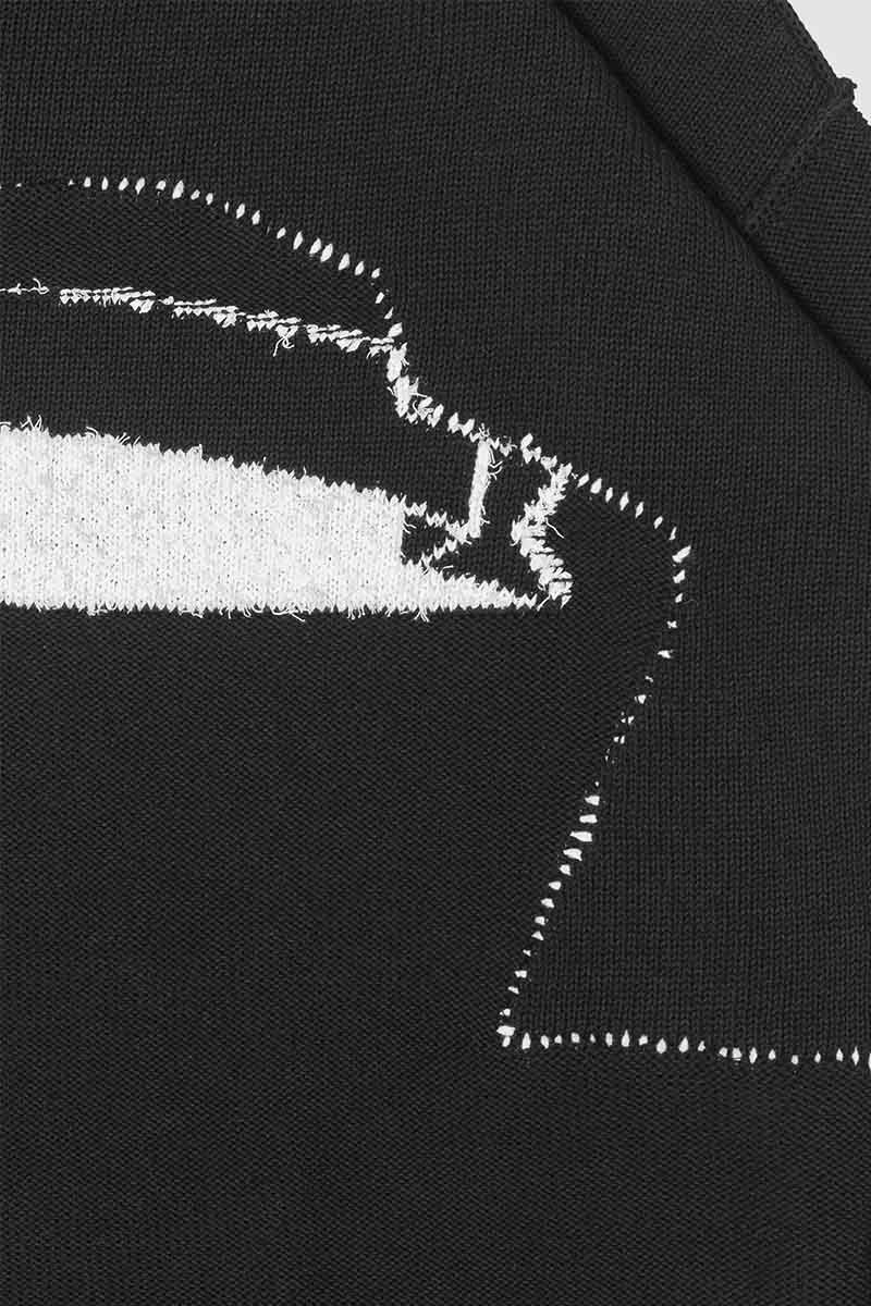 Racer Worldwide Black Chenille Bone Knit Sweater