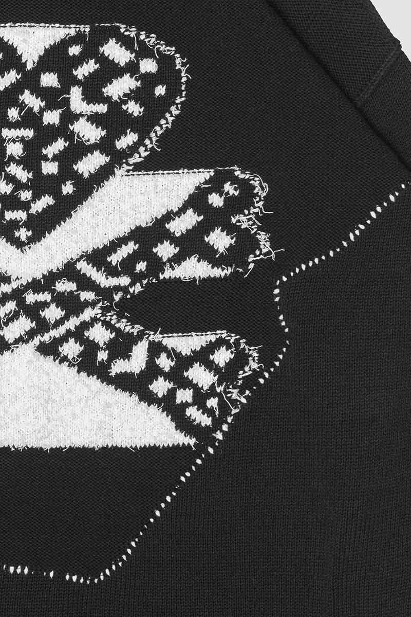 Racer Worldwide Black Chenille Bone Knit Sweater