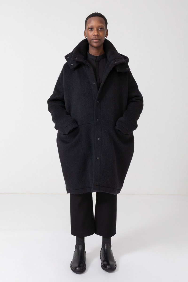 Nomen Nescio Loose Woollen Coat - Black