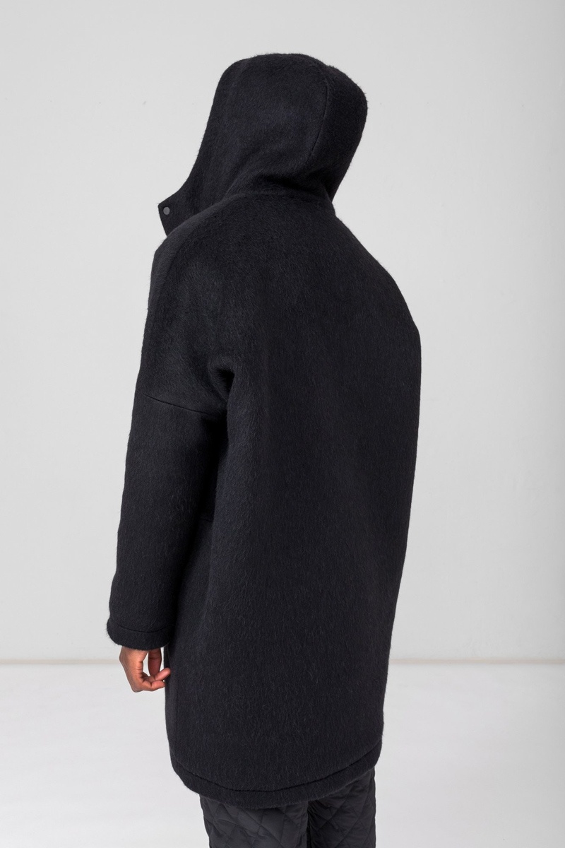 Nomen Nescio Loose Woollen Coat - Black