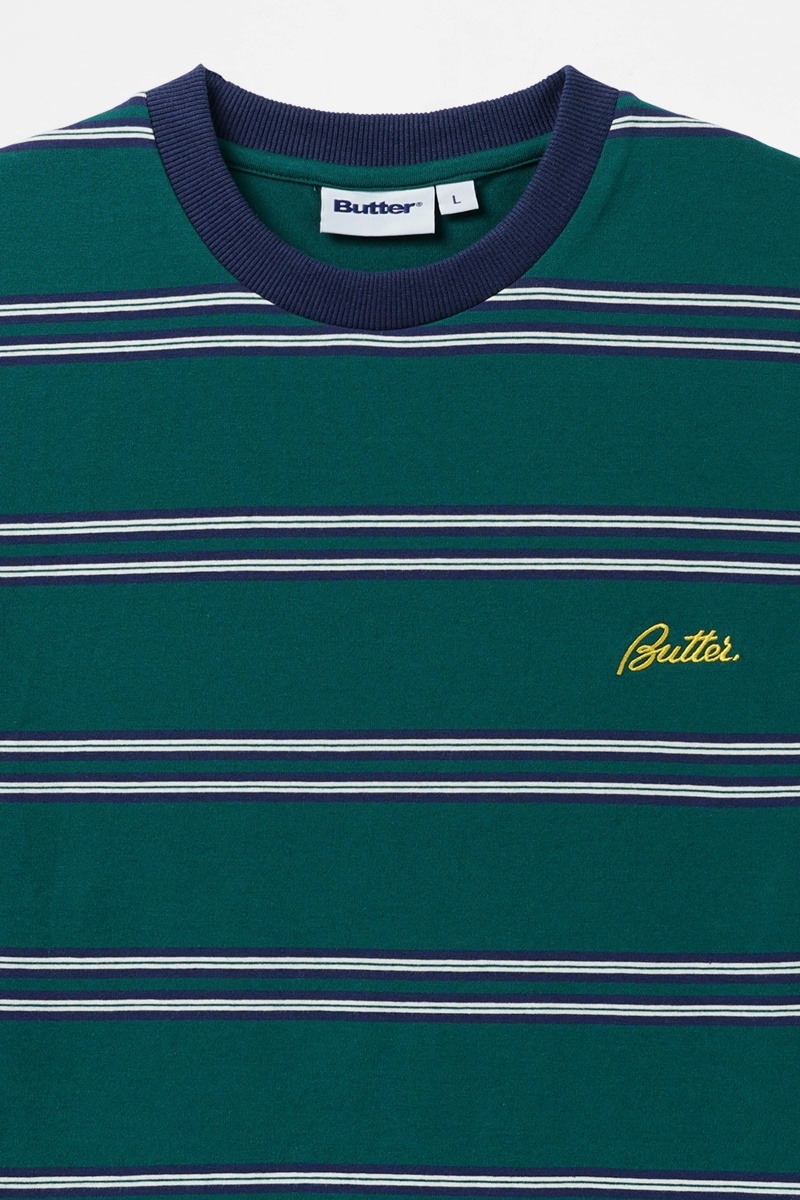 Butter Goods Market Stripe Tee - Forest
