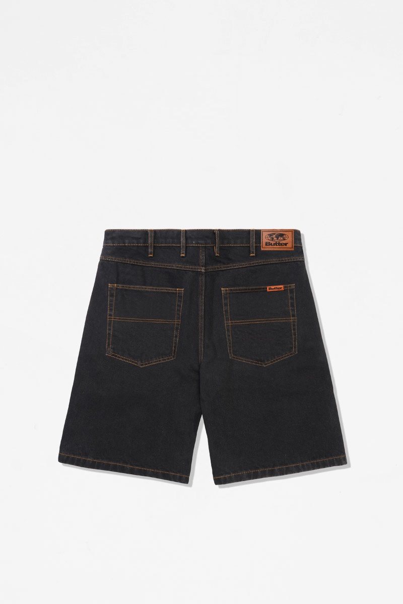 Butter Goods Baggy Denim Shorts - Washed Black